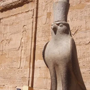 God horus statue in the edfu temple