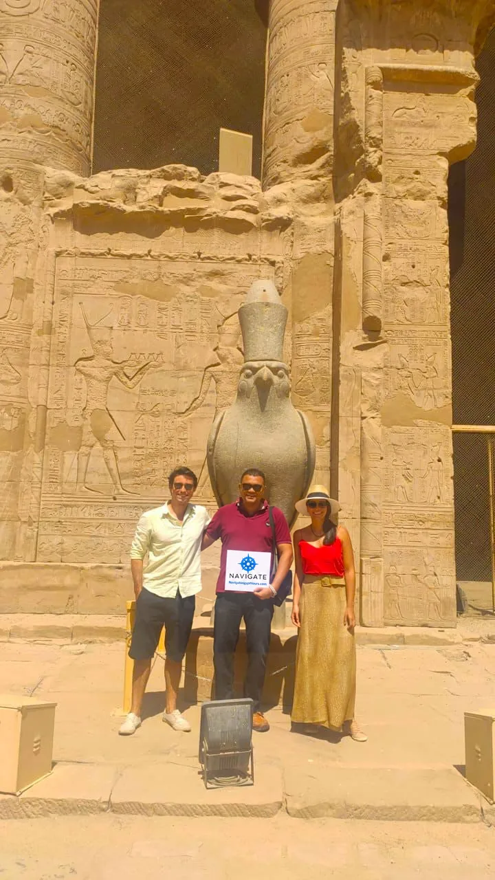 Travelers at edfu temple