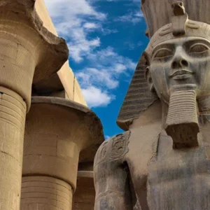 Ramses ii statue in luxor temple