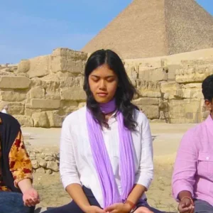 Spiritual at giza pyramids