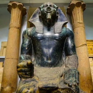 King chephren statue at the egyptian museum